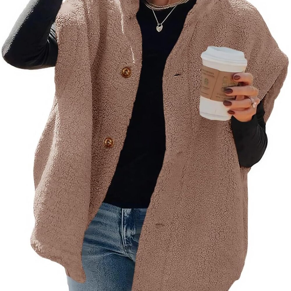 Tanakneo Womens Oversized Fleece Vest Sleeveless Fuzzy Sherpa Jacket Trendy Casu